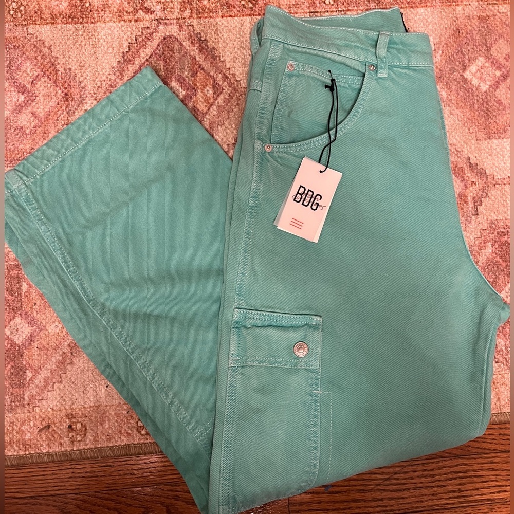 Urban Outfitters BDG Teal Cargo Jeans NWT